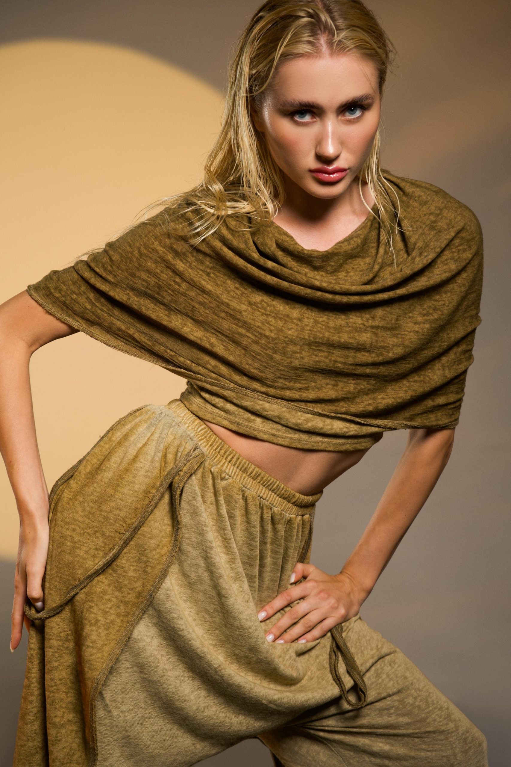 Hooded Fairy Blouse Warrior Goddess Top Desert Sand